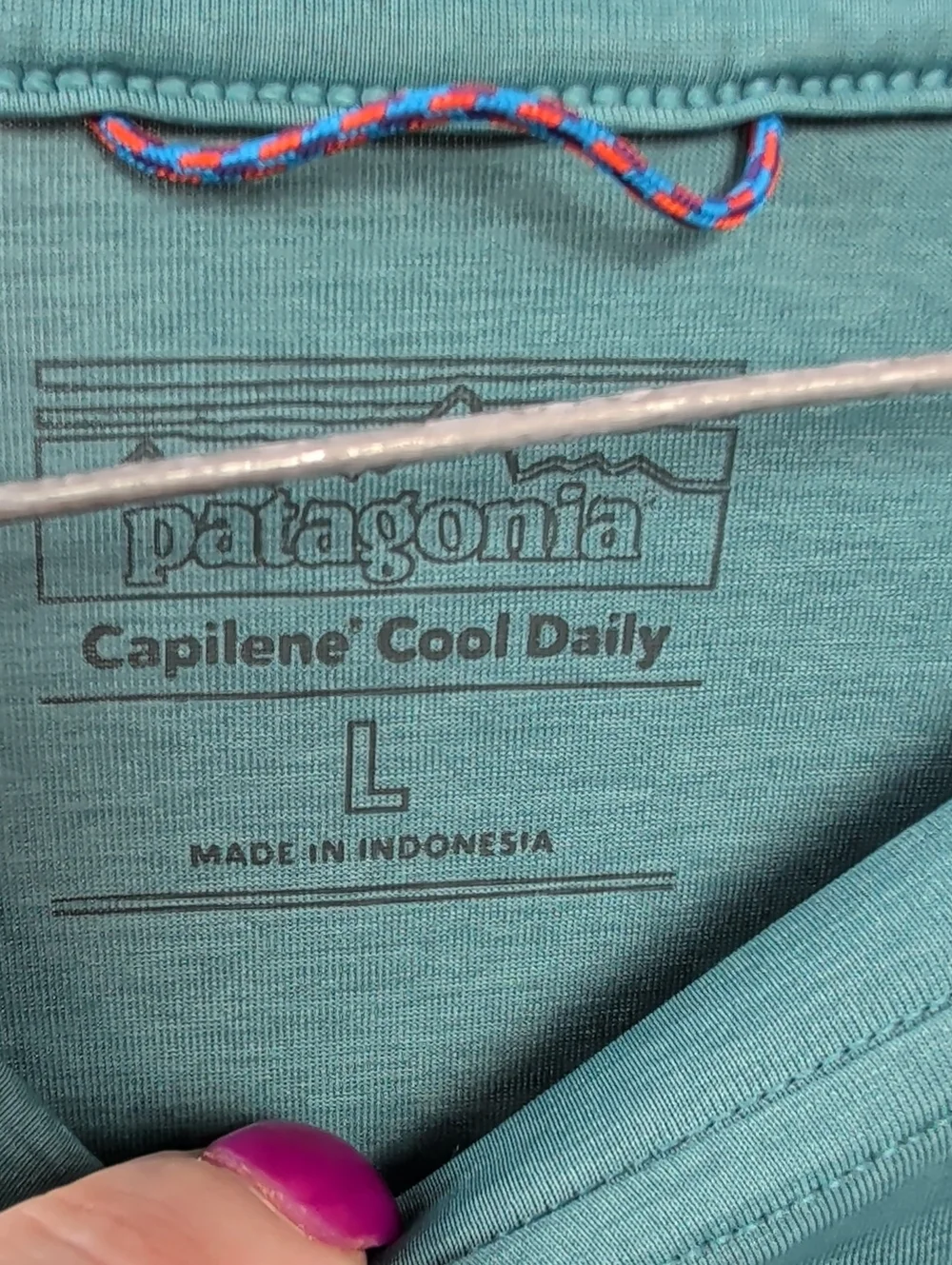 Patagonia Men's Long Sleeve Performance Shirt  Green Logo Large